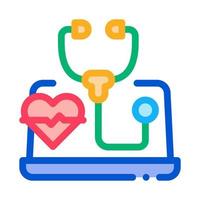 ilustração em vetor de ícone de cor de diagnóstico on-line do paciente