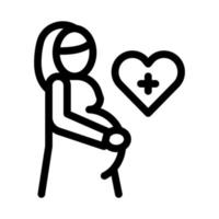 ilustração em vetor ícone preto de mulher grávida