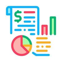 gráfico financeiro de ilustração vetorial de ícone de cor de auditoria vetor