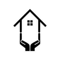 casa no símbolo do ícone de mão. ilustração da casa dos sonhos para logotipo, aplicativos, site ou elemento de design gráfico. ilustração vetorial vetor