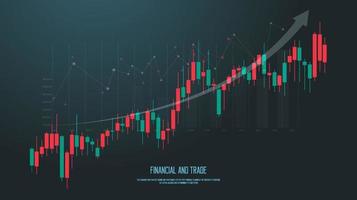 linha de tendência do gráfico de barras de negociação, uma tendência do mercado de ações e design de conceito de gráficos de barras de negociação forex para investimento financeiro, gráfico de tendências econômicas vetor