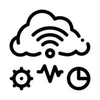 computação em nuvem e ilustração vetorial de ícone de linha de aprendizado de máquina vetor