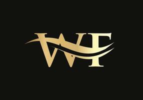 vetor moderno de design de logotipo de letra wf. design de logotipo wf de letra vinculada inicial com tendência criativa, minimalista e moderna