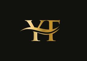 vetor de design de logotipo moderno letra yf. design de logotipo yf com letra vinculada inicial com tendência criativa, minimalista e moderna