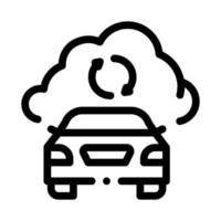 ilustração de contorno de vetor de ícone de nuvem de conexão de carro inteligente
