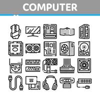 vetor de conjunto de ícones de coleção de tecnologia de computador