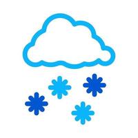 ilustração de símbolo de contorno de vetor de ícone de tempo de neve