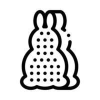 camada de banho em ilustração de contorno vetorial de ícone de forma de coelho vetor