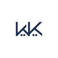 letra wk design plano geométrico simples vetor de logotipo de símbolo imobiliário