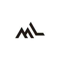 letra ml vetor de logotipo de linha geométrica simples