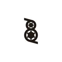 número 8 rodas pneus cinto símbolo logotipo vetor