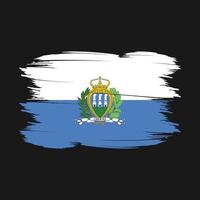 ilustração vetorial de pincel de bandeira de san marino vetor