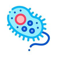 ícone de linha fina de vetor de bactéria bacilo perigoso