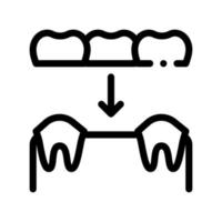 ícone de sinal de vetor de estomatologia de prótese dentária
