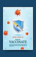 cartaz de campanha de vacinação covid 19 vetor