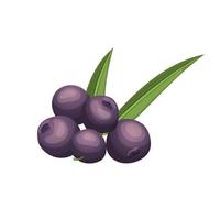 ilustração vetorial de desenhos animados de frutas de comida de açaí vetor