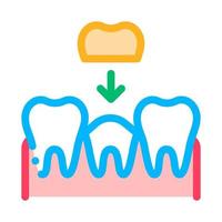vetor de coroa de dente de estomatologia ícone de sinal de linha fina