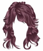 mulher na moda cabelos longos rosa cores .beauty fashion. 3d realista vetor