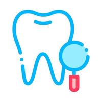 ícone de sinal de vetor de pesquisa de dente de dentista estomatologia