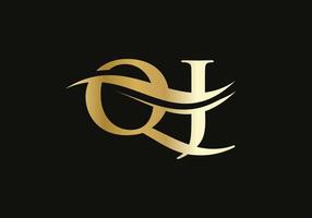 design de logotipo de letra qj para negócios e identidade da empresa. carta qj criativa com conceito de luxo vetor