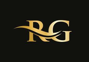 design inicial do logotipo da letra ligada rg. vetor de design de logotipo rg de letra moderna com tendência moderna