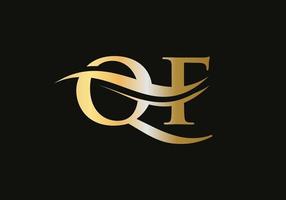 vetor de design de logotipo moderno letra qf. design de logotipo qf de letra vinculada inicial com tendência criativa, minimalista e moderna