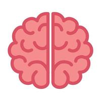 neurologia, cérebro humano em fundo branco vetor