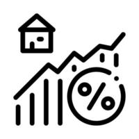 ilustração de contorno de vetor de ícone de infográfico de crescimento imobiliário