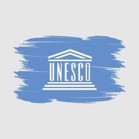 ilustração vetorial de pincel de bandeira da unesco vetor