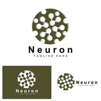 design de logotipo de neurônio vetor ilustração de células nervosas marca de saúde de dna molecular