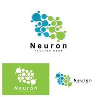 design de logotipo de neurônio vetor ilustração de células nervosas marca de saúde de dna molecular