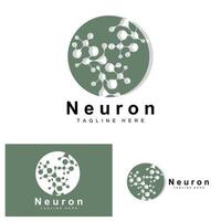 design de logotipo de neurônio vetor ilustração de células nervosas marca de saúde de dna molecular