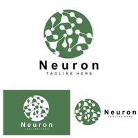 design de logotipo de neurônio vetor ilustração de células nervosas marca de saúde de dna molecular