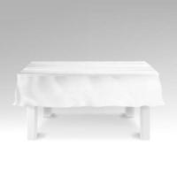 vetor de toalha de mesa. mesa retangular vazia realista isolada no branco.