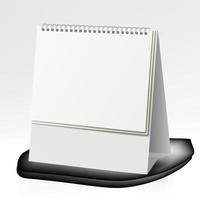 vetor de calendário espiral. suporte de mesa em branco para menu, calendário de papel, cartão isolado no fundo branco