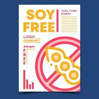 vetor de banner de publicidade criativa de comida sem soja