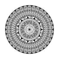 desenho de mandala padrão decorativo decoração floco de neve no design de padrão de flor preta vetor