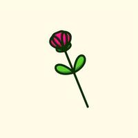 símbolo de ícone de ilustração vetorial de flor rosa dos desenhos animados para dia dos namorados vetor