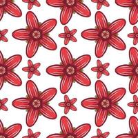 padrão sem costura floral vermelho fundo floral vetor