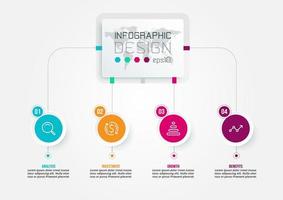 conceito de negócio de modelo infográfico com diagrama vetor