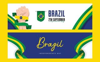 modelo de design de banner do dia da independência do brasil vetor
