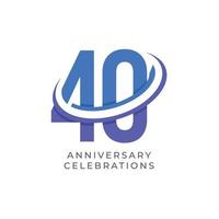 modelo de design de logotipo de comemorações de aniversário vetor