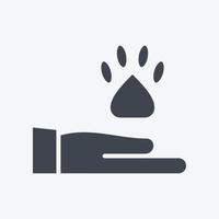 abrigo de animais de ícone. relacionado ao símbolo de voluntariado. estilo glifo. ajuda e suporte. amizade vetor