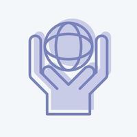 ícone ambiental. relacionado ao símbolo de voluntariado. estilo de dois tons. ajuda e suporte. amizade vetor