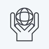 ícone ambiental. relacionado ao símbolo de voluntariado. estilo de linha. ajuda e suporte. amizade vetor