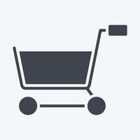 carrinho de compras de ícone. relacionado ao símbolo da loja online. estilo glifo. ilustração simples. fazer compras vetor