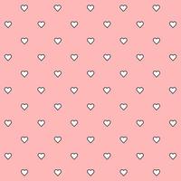 corações de doces de dia dos namorados e padrões vetoriais de xadrez tartan branco vermelho rosa. padrão sem emenda de projeto de verificação de coração. ilustração vetorial 10 eps. vetor