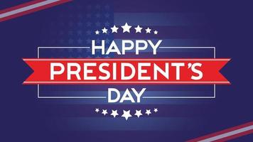 feliz tipografia do dia dos presidentes com decoração da bandeira americana vetor