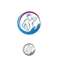 modelo de design de logotipo de conceito criativo de quiropraxia para seu melhor símbolo de negócios vetor