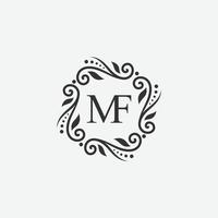 letra inicial mf com ornamento para o logotipo da sua melhor empresa vetor